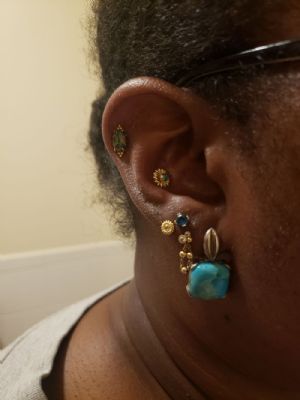 CUSTOM ORDER 14k Gold Sunflower End Customer Photo