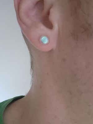 Single Flare Glass Stretching Plugs Customer Photo