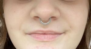 Titanium Micro Beaded Clicker Ring Customer Photo