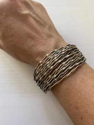 Hill Tribe Silver Weaved Cuff Bracelet Customer Photo