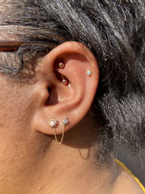 18K Gold Threadless End with Chain Customer Photo