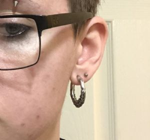 Brass Textured Hoops Customer Photo