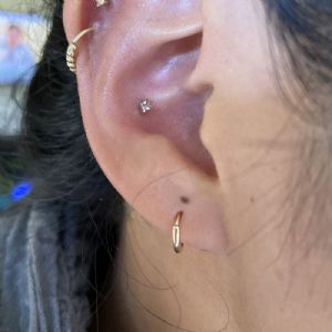 Solid 14k Gold Celestial Threadless End Customer Photo