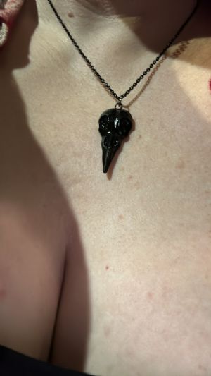 Raven Skull Necklace Customer Photo