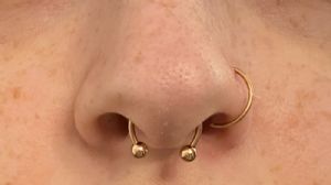 Titanium D Shape Nose Ring Customer Photo