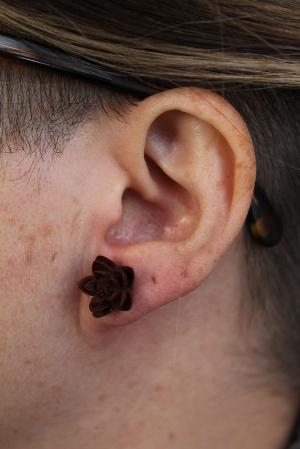 Hand Carved Design Wood Plugs and Eyelets Customer Photo