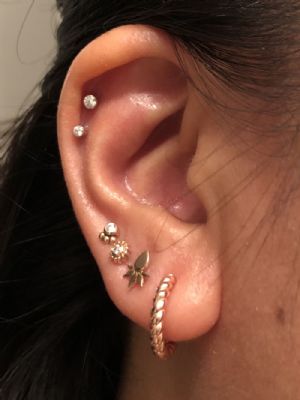 CUSTOM ORDER 14k Gold Bezel Set End Customer Photo