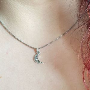 Silver Celtic Crescent Moon Pendant Customer Photo