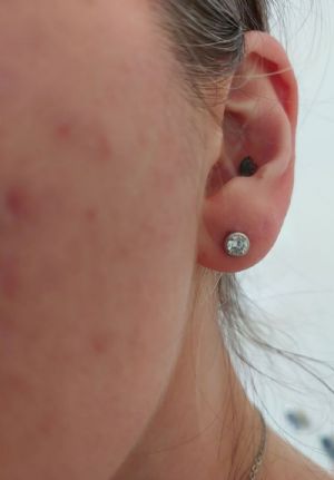 Steel Eyelet with Clear Cz Gem Customer Photo