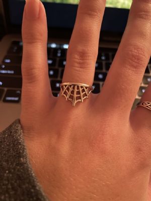 Silver Spiderweb Ring Customer Photo