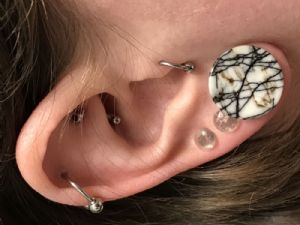 Mayan Flare Stone and Glass Plugs Customer Photo