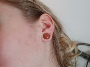 Faceted Stone and Glass Plug Customer Photo