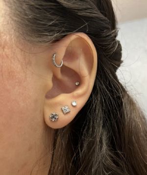 Steel Starburst Gem Labret Customer Photo