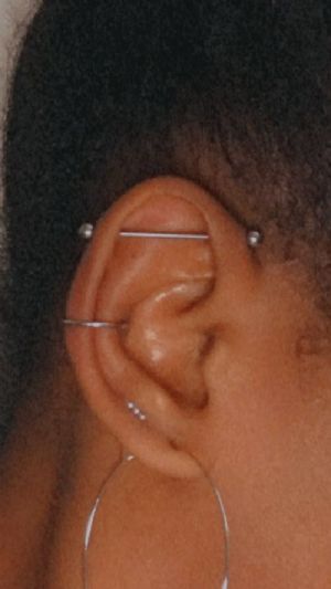 PVD Plated Implant Grade Titanium Straight Barbells Customer Photo