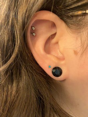 Faceted Stone and Glass Plug Customer Photo