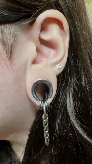 Chain Link Dangle Huggie Earring Customer Photo