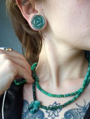 Stone and Glass Rose Plugs Customer Photo