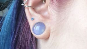 Faceted Opalite Labret Customer Photo
