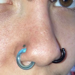 CUSTOM ORDER Glass Nose Hoops Customer Photo