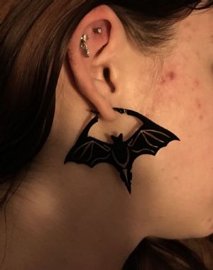 Bat Earrings Customer Photo