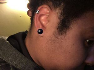White Brass Braided Ear Cuff Customer Photo