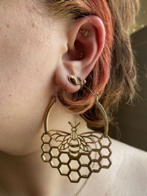 Queen Bee Hoop Earrings Customer Photo