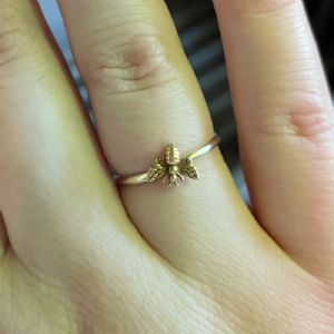Silver and Bronze Bumble Bee Ring Customer Photo