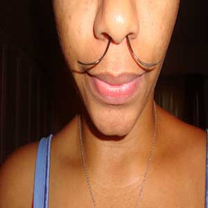 Black Horn Septum Mustache (Mouthbrow) Customer Photo