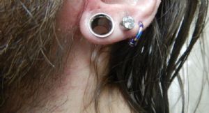 Oilslick Titanium Captive Bead Ring Customer Photo
