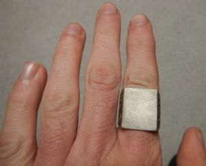White Brass Boyfriend Ring Customer Photo