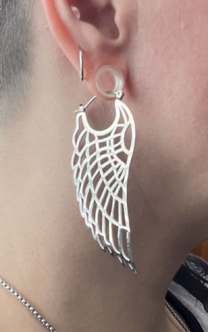 Steel Hanging Earrings Customer Photo