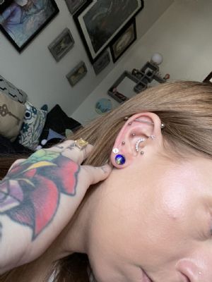 Single Flare Wave Dichro Glass Plugs Customer Photo