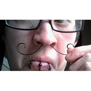 Black Horn Septum Mustache (Rollie Fingers) Customer Photo