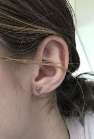 Star and Moon Stud Earrings Customer Photo