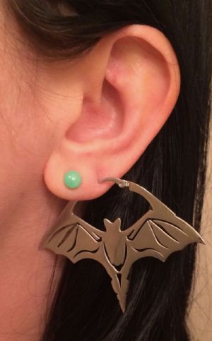 Bat Earrings Customer Photo