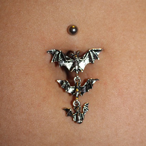 Triple Bat Dangle Navel Customer Photo