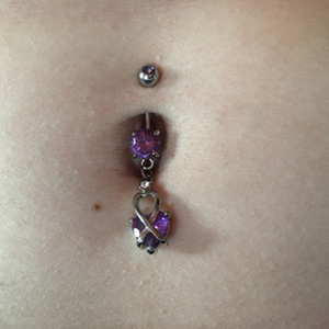 Gemmed Navel with Twisted Heart Dangle Customer Photo