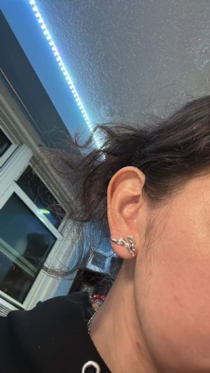 Silver Hare Stud Earrings Customer Photo