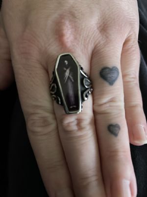 Steel Vampire Coffin Ring Customer Photo