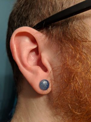 Single Flare Blue Aventurine Plug Customer Photo