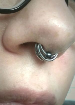 Steel Captive Bead Ring with Hematite Bead Customer Photo