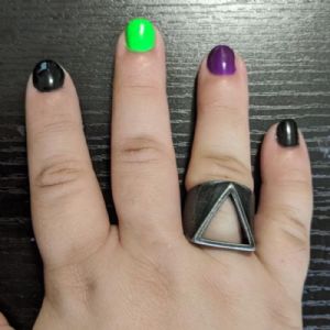 Steel Triangle Ring Customer Photo