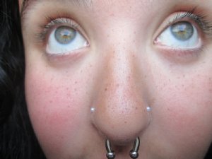 Faux Pearl Straight Nosescrew Customer Photo