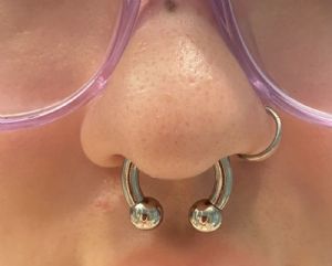Titanium Internally Threaded Circular Barbell Customer Photo