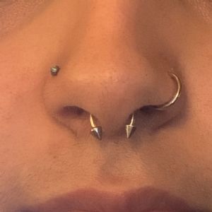 Plated Steel Circular Barbell with Spikes Customer Photo