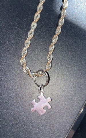 Silver Puzzle Piece Charm Customer Photo