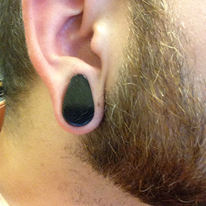 Black Horn Teardrop Plugs Customer Photo
