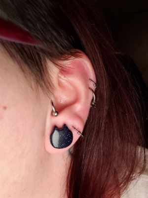 Single Flare Stone and Glass Cat Plugs Customer Photo