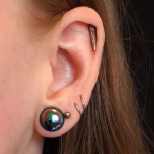 Glass Single Flare Oilslick Plugs Customer Photo
