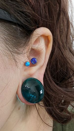 Double Flare Glass Colorfront Plug Customer Photo